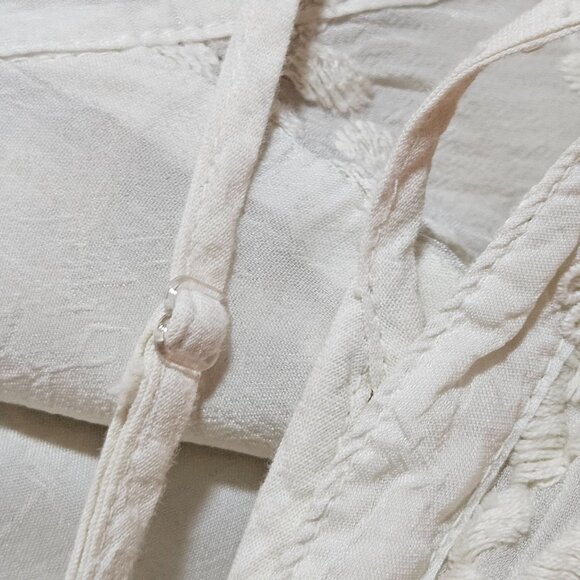 Johnny WAS Ivory Embroidered Lace Kimono With Slip BOHO Beach Wedding Dress - Picture 11 of 16